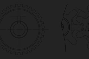 gear, Drawing, Gray, Lines