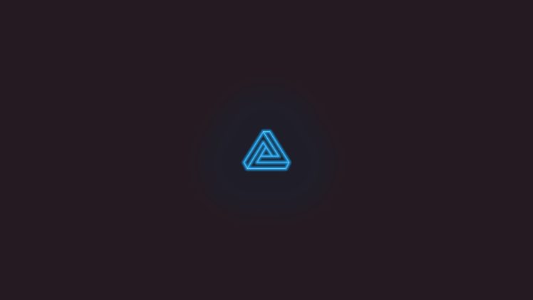 blue, Simple, Photoshop, Penrose triangle, Neon HD Wallpaper Desktop Background