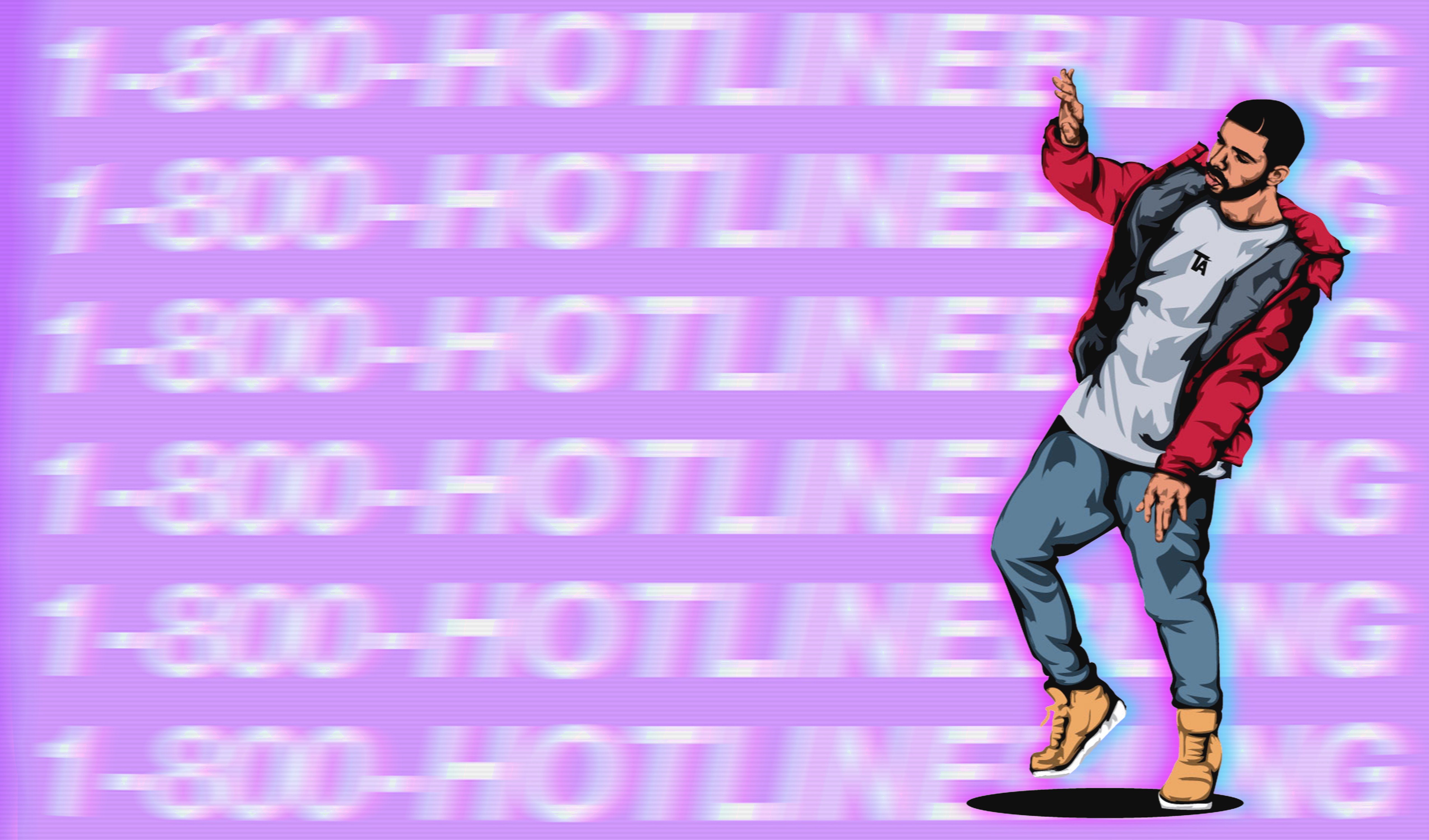 hotline bling, Pink color, Digital art Wallpaper