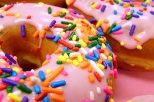food, Doughnuts, Sprinkles, Closeup, Colorful