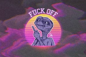 E.T., Fuck, New Retro Wave, Glitch art, Pixels, Pixelated, Profanity, Middle finger