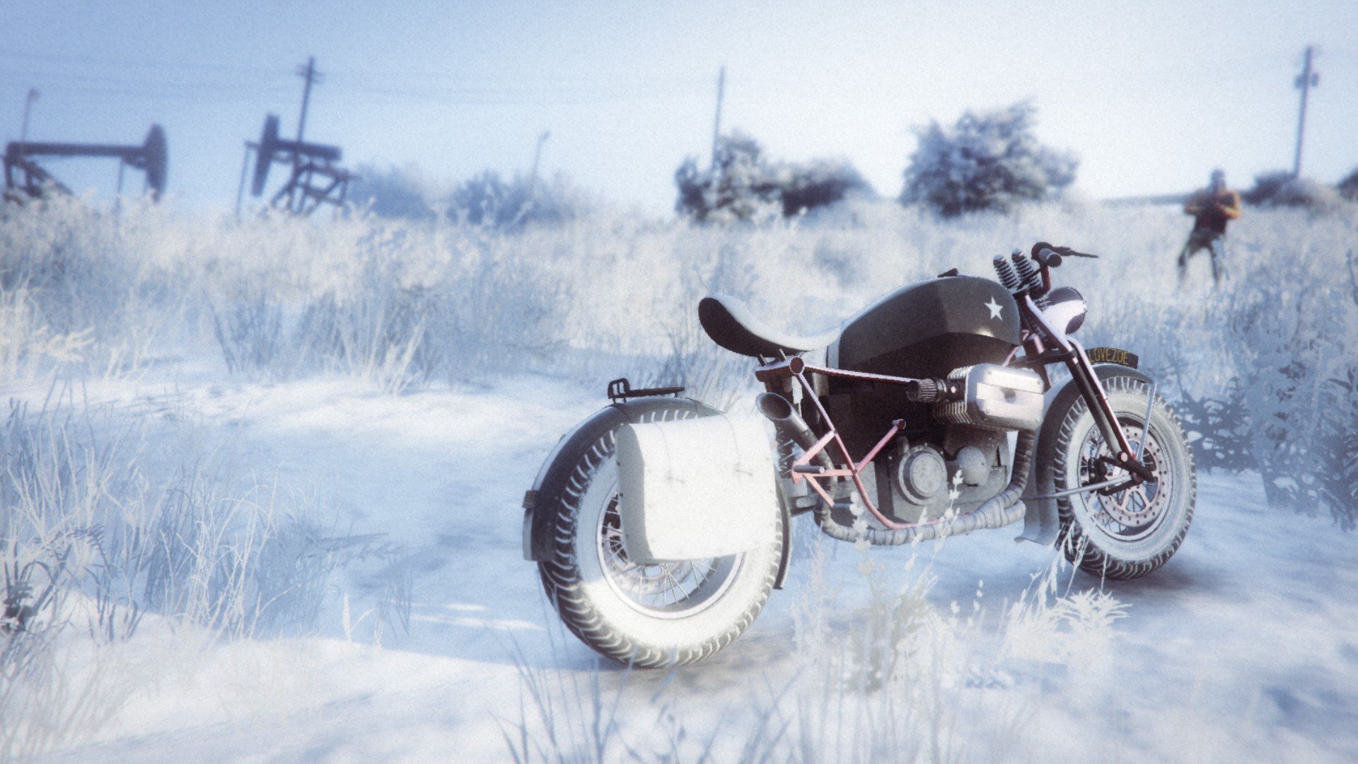Rockstar Games, Grand Theft Auto V, Grand Theft Auto Online, Motorcycle, Snow Wallpaper