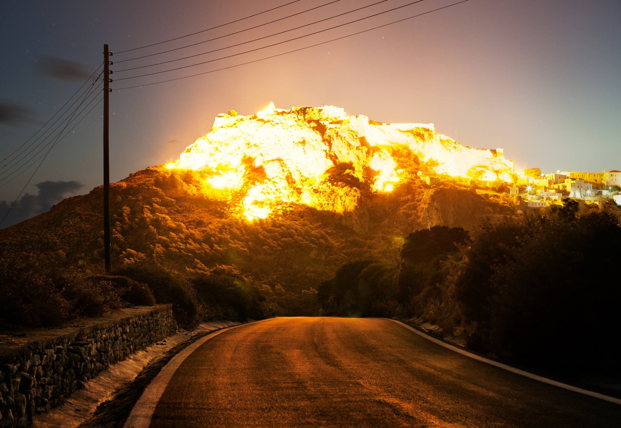 mountains, Sun, Reflection, Explosion Wallpaper