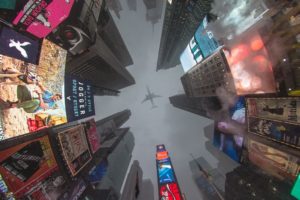 Times Square, Airplane, New York City