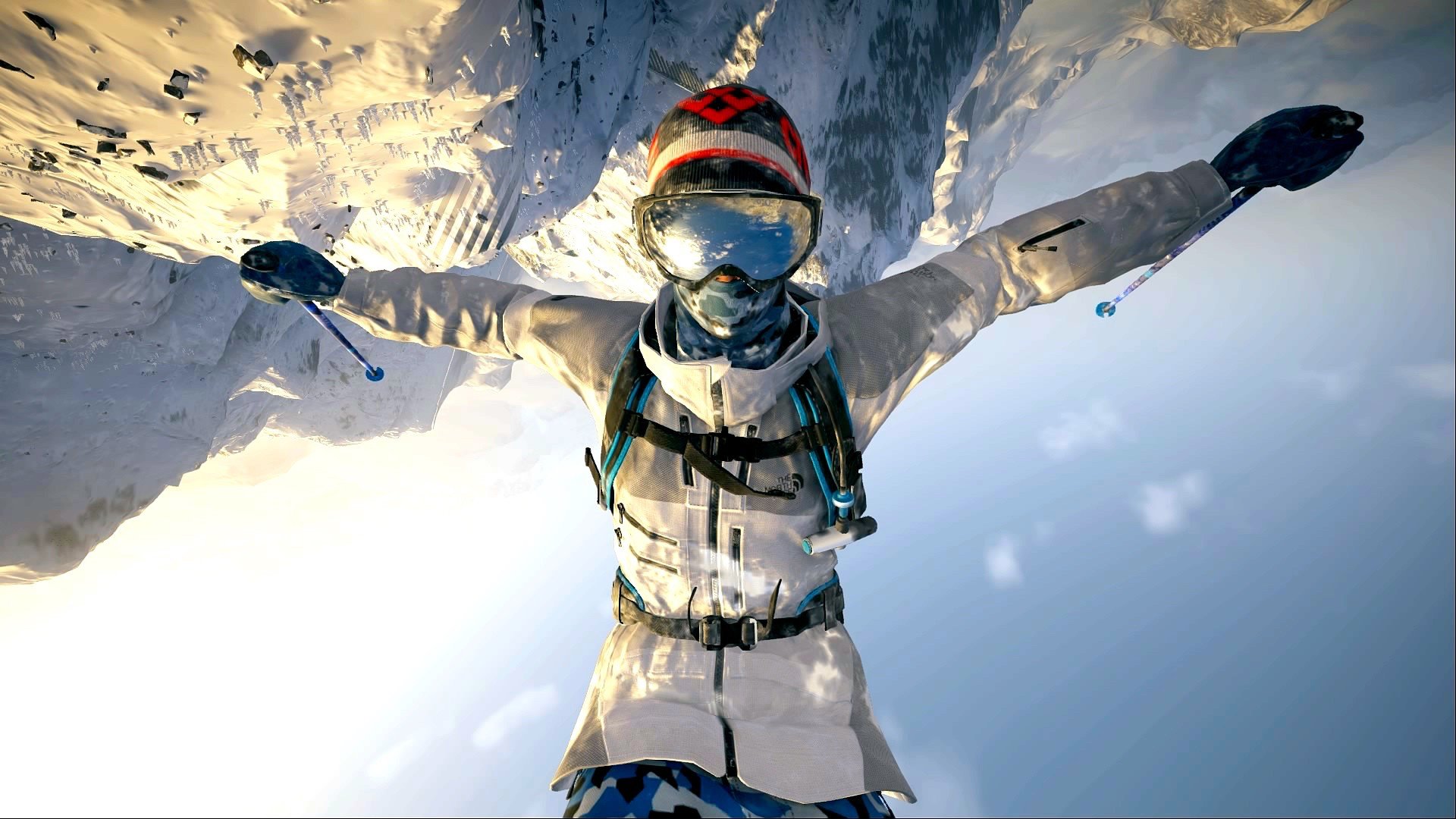 skiers, Steep, PlayStation 4, Backflip, Snow, Upside down, Goggles, Video games, Mountains Wallpaper