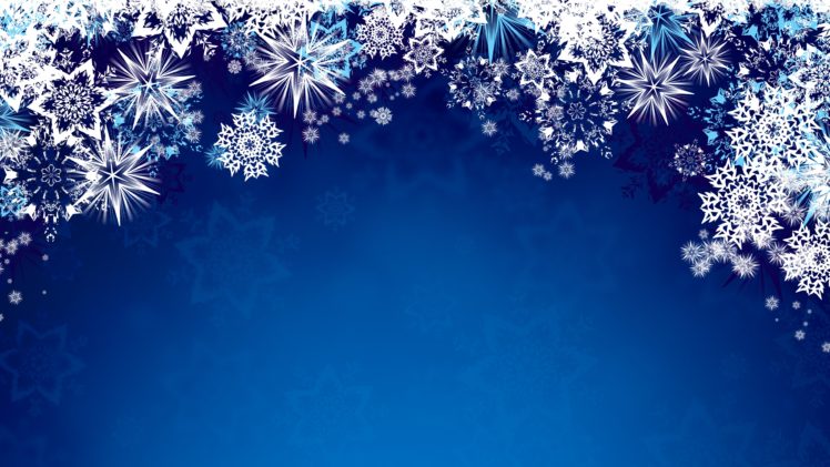 vector, Snowflakes, Blue background, Blue HD Wallpaper Desktop Background