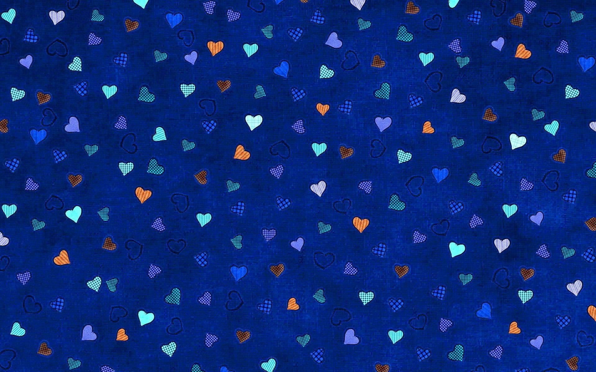 heart, Digital art, Pattern, Blue background, Minimalism, Checkered Wallpaper