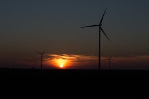 sunset,  Romania, Wind turbine