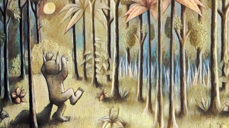 Maurice Sendak, Where the Wild Things Are, Night, Forest, Moon HD Wallpaper Desktop Background