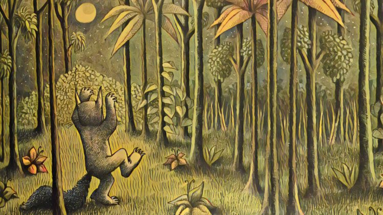 Maurice Sendak, Where the Wild Things Are, Night, Forest, Moon HD Wallpaper Desktop Background