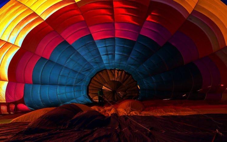 colorful, Red, Sunset, Blue, Yellow, Pink, Hot air balloons HD Wallpaper Desktop Background