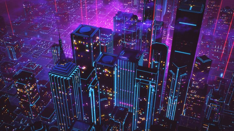 cityscape, Neon, New Retro Wave HD Wallpaper Desktop Background