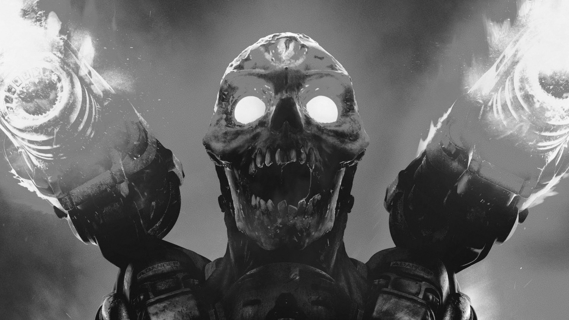 Doom (game), Video games, Monochrome, Skull, Doom 2016 Wallpaper