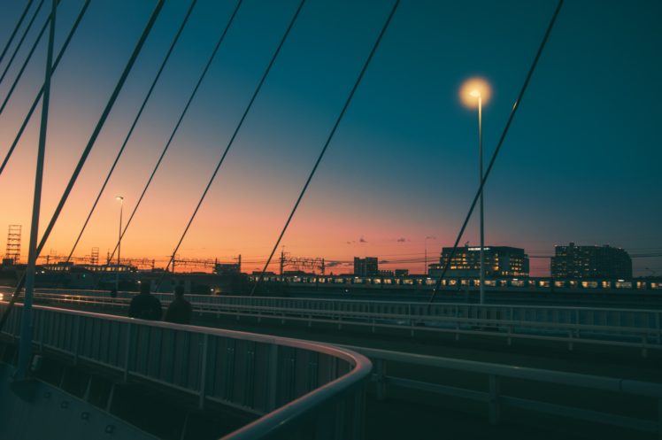 urban, Cityscape, Sunset, Bridge HD Wallpaper Desktop Background