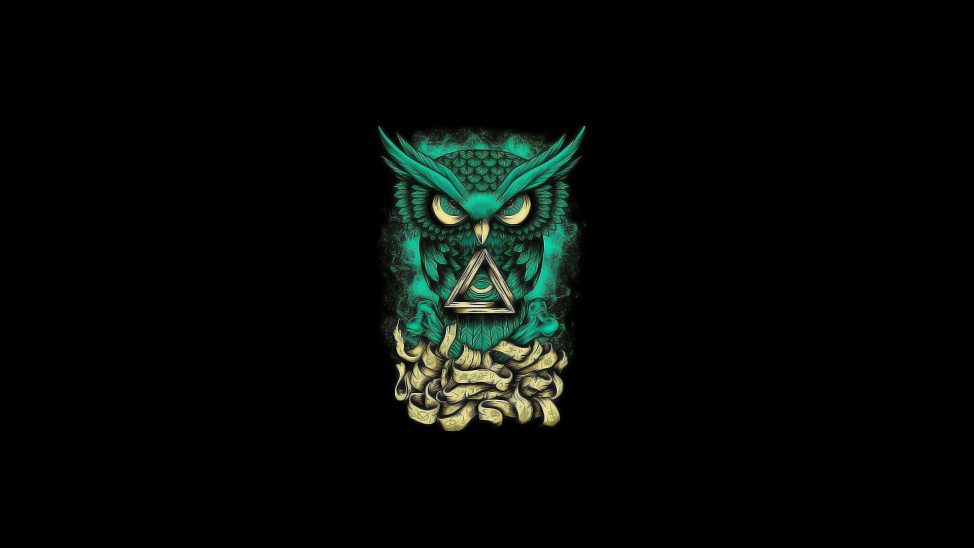 owl, Minimalism, Digital art, Triangle Wallpaper