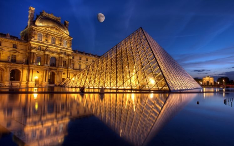 The Louvre, Paris, France, Pyramid, Photo manipulation HD Wallpaper Desktop Background