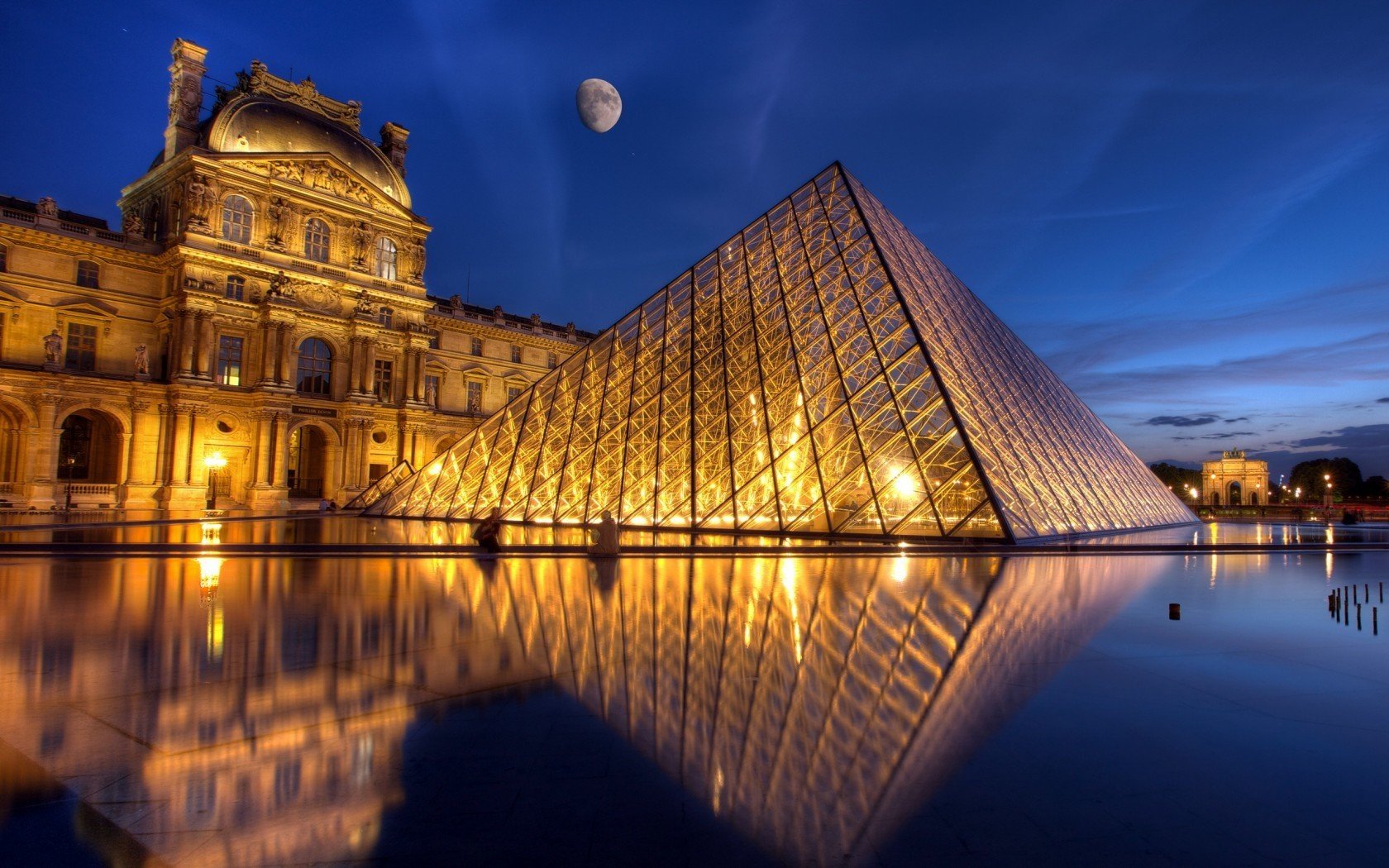 The Louvre, Paris, France, Pyramid, Photo manipulation Wallpaper
