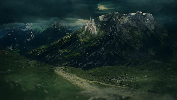 mountain, Castle HD Wallpaper Desktop Background