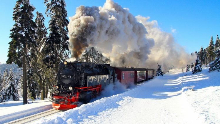 train, Snow, Steam locomotive HD Wallpaper Desktop Background