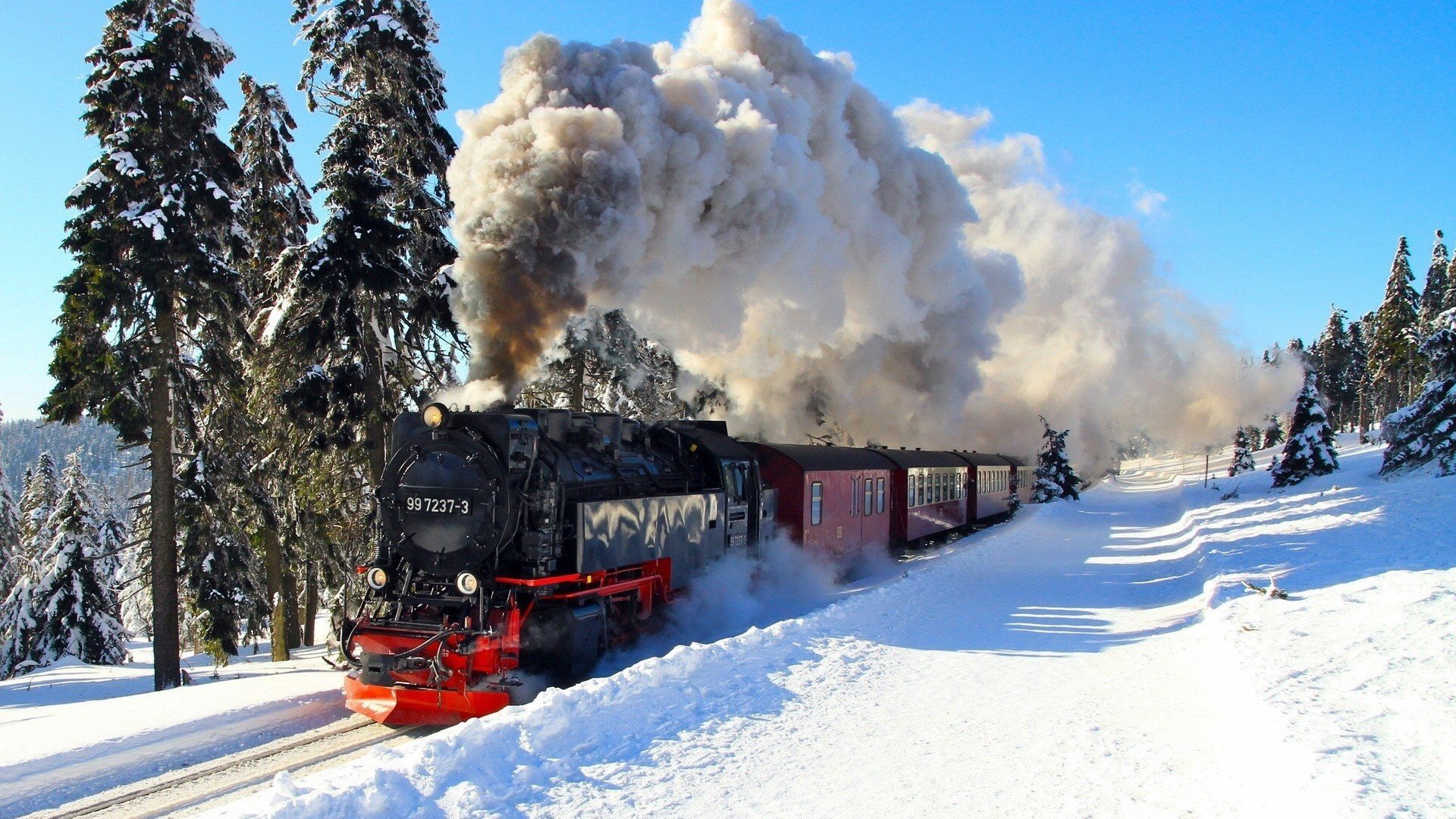 train, Snow, Steam HD Wallpapers / Desktop and Mobile Images