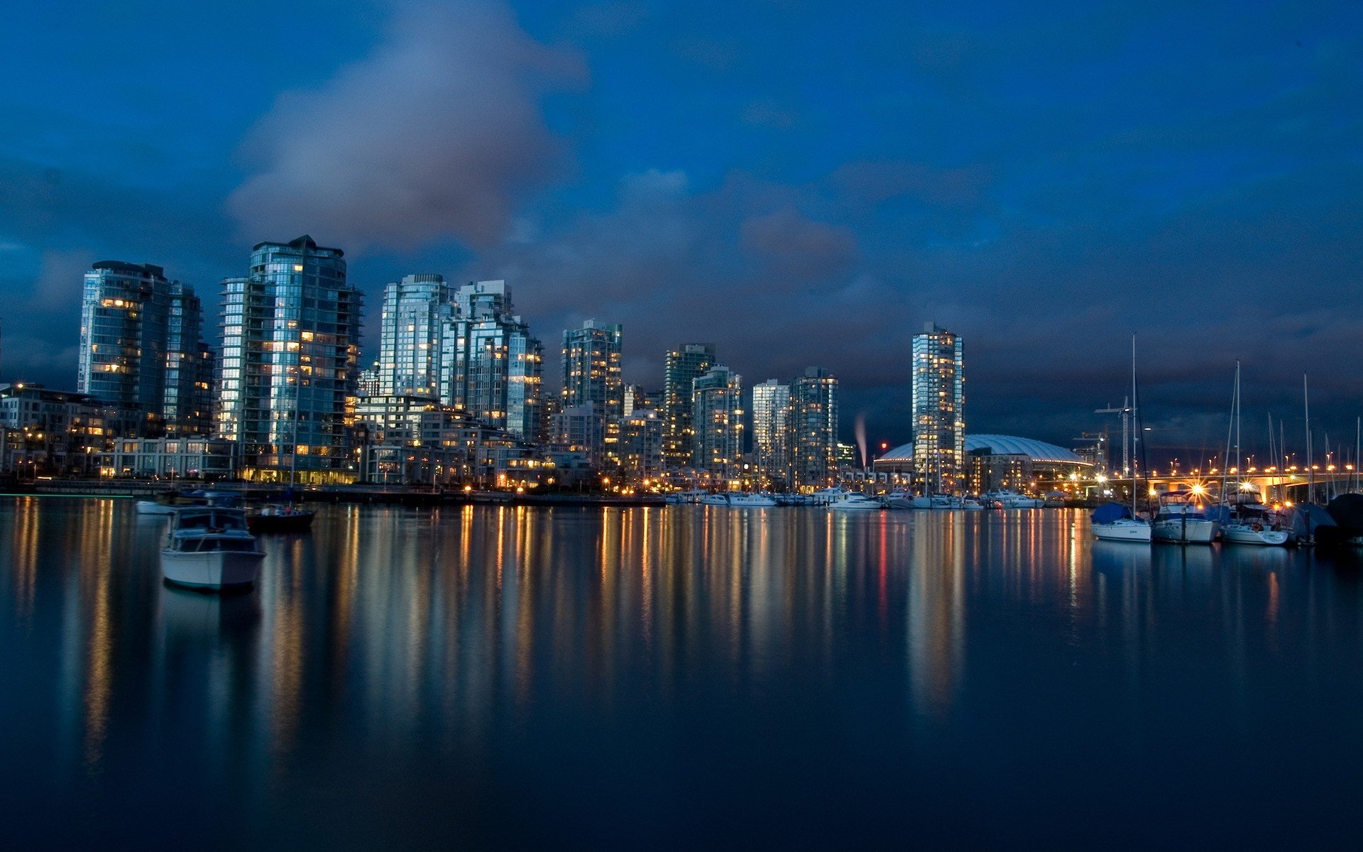 City Anime Cityscape Vancouver Night Hd Wallpapers Desktop