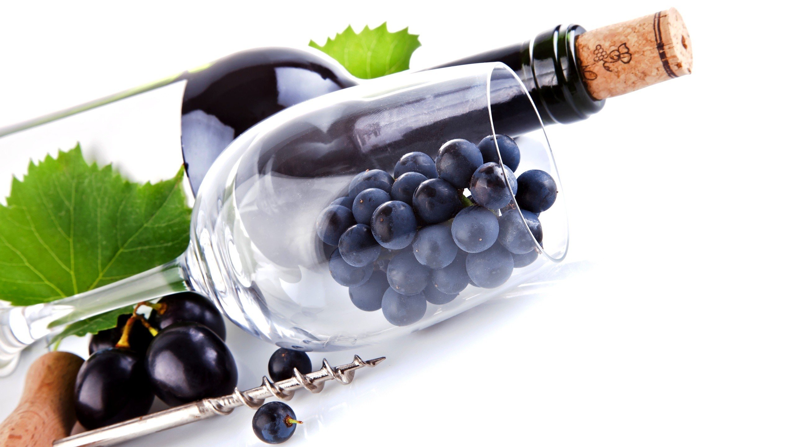 food, Wine, Grapes, White background Wallpaper