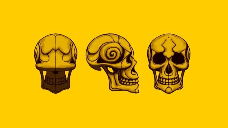 yellow, Skull HD Wallpaper Desktop Background