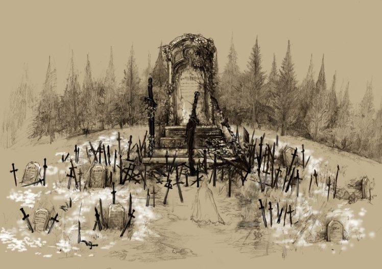 Dark Souls, Sword, Graveyards, Tombstones HD Wallpaper Desktop Background