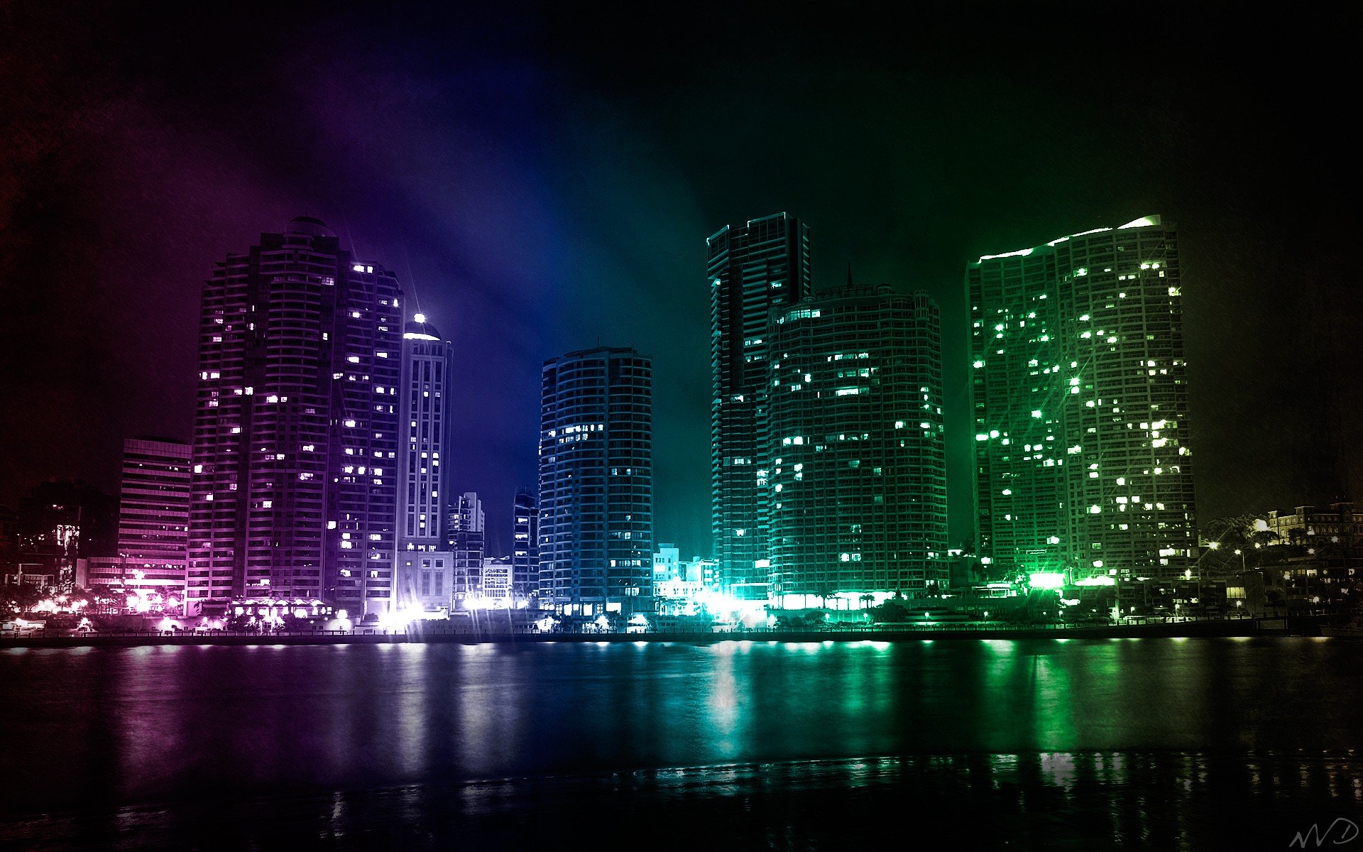 colorful, City, Lights Wallpaper