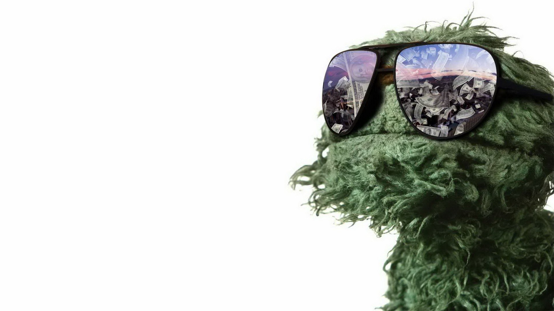 Oscar The Grouch, Glasses, Sesame Street, Money Wallpaper