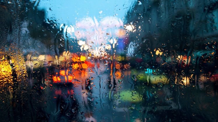 water drops, Window, Rain, Bokeh HD Wallpaper Desktop Background