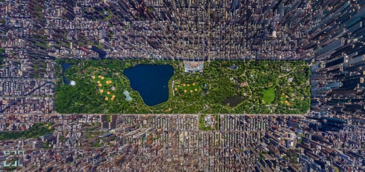 aerial view, New York City, Cityscape, USA, Central Park, City, Green HD Wallpaper Desktop Background