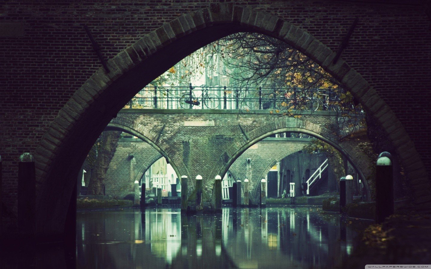 flood, Bridge, Utrecht Wallpaper