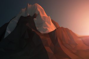 low poly, Mountains