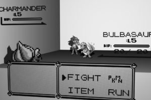 Bulbasaur, Charmander, Battle, Pixel art, Pokémon, Video games