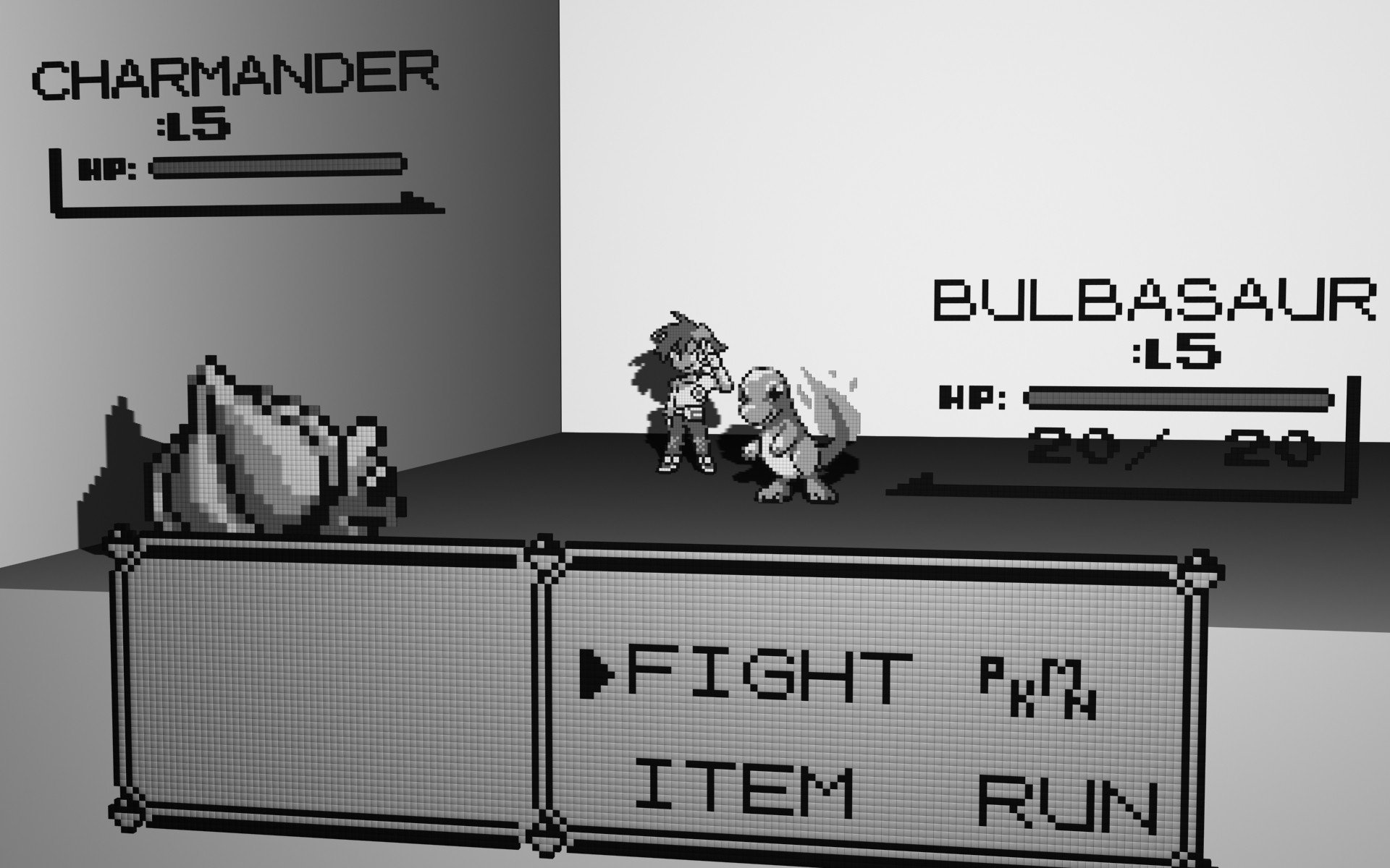 Bulbasaur, Charmander, Battle, Pixel art, Pokémon, Video games Wallpaper