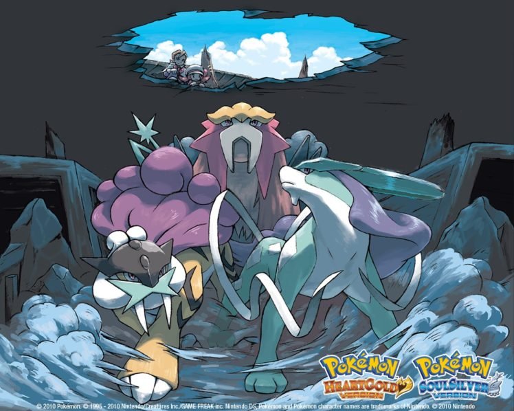 Raikou, Suicune, Entei, Pokémon HD Wallpaper Desktop Background