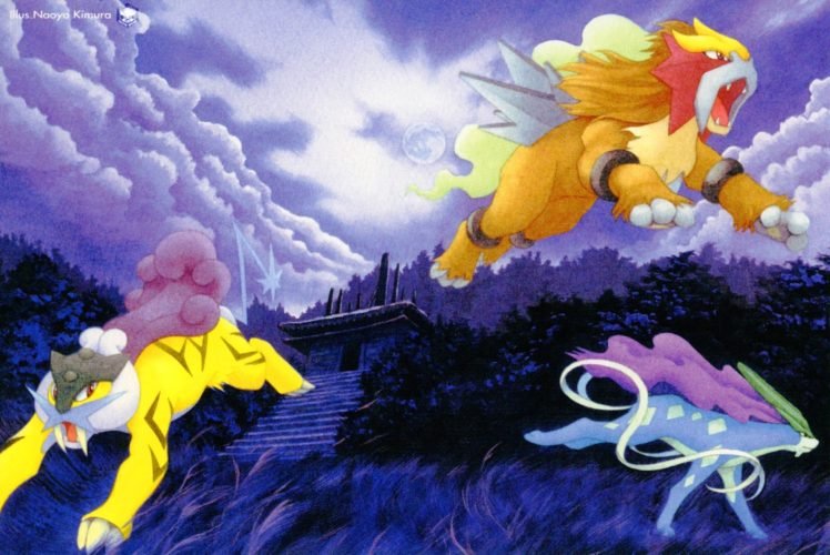 Entei, Suicune, Raikou, Pokémon HD Wallpaper Desktop Background
