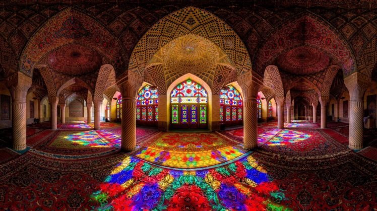 stained glass, Reflection, Iran, Mosque HD Wallpaper Desktop Background