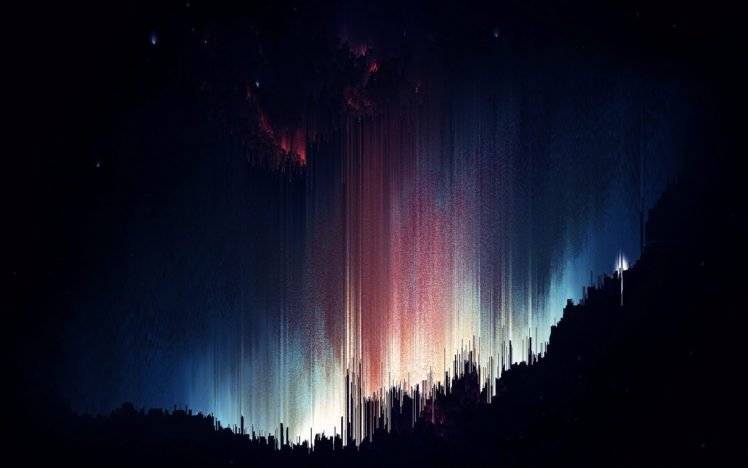 pixel sorting, Glitch art, Aurorae HD Wallpaper Desktop Background