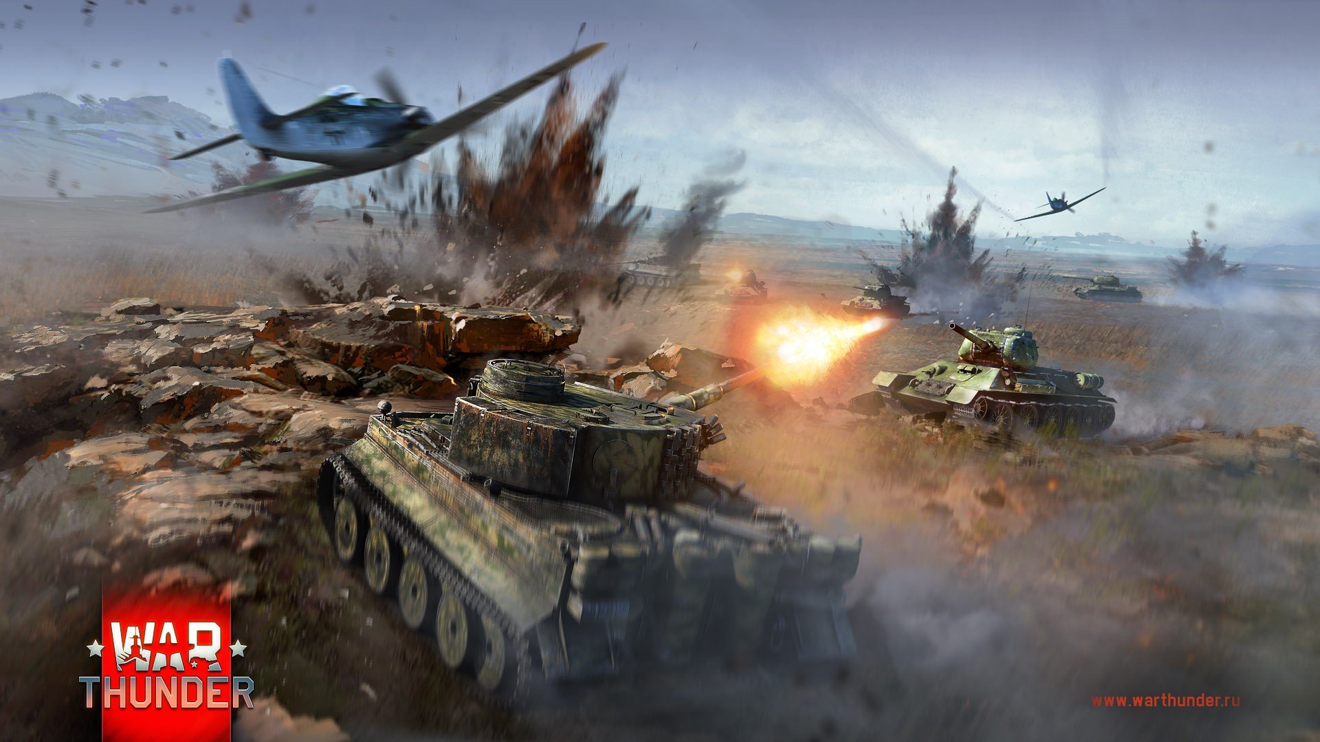 War Thunder, Tank, Airplane, Tiger I, T 34, Gaijin Entertainment, Focke Wulf Fw 190 Wallpaper