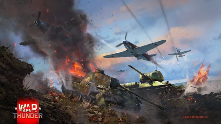 War Thunder, Tank, Airplane, T 34, Pzkpfw V Panther, Gaijin Entertainment HD Wallpaper Desktop Background