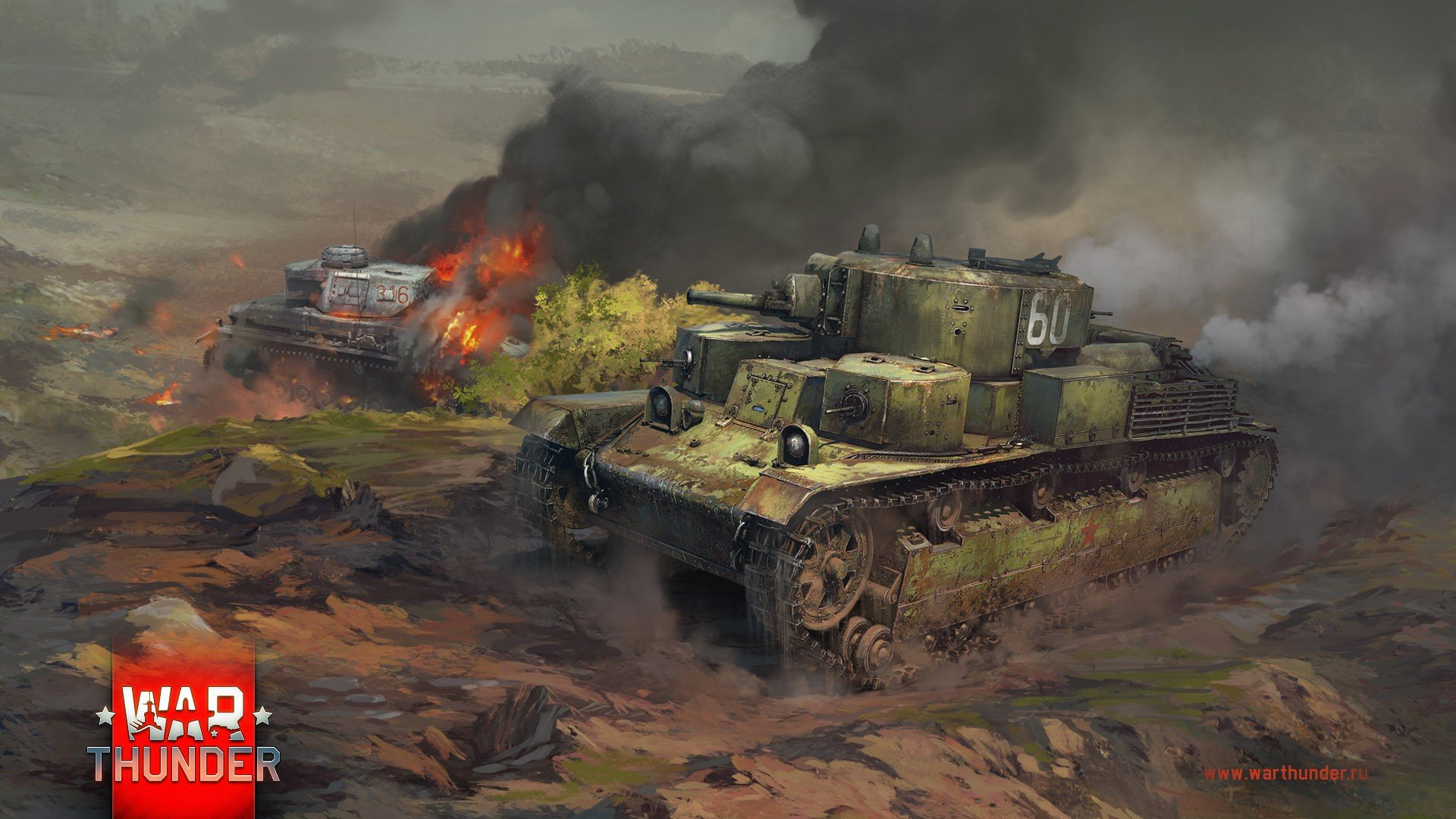 War Thunder, Tank, T 28, Pz.Kpfw. IV Ausf. F1, Gaijin ... - 1920 x 1080 jpeg 300kB