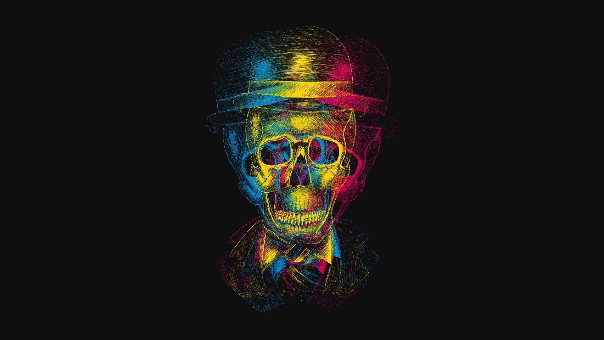 skull, Colorful, Hat Wallpaper