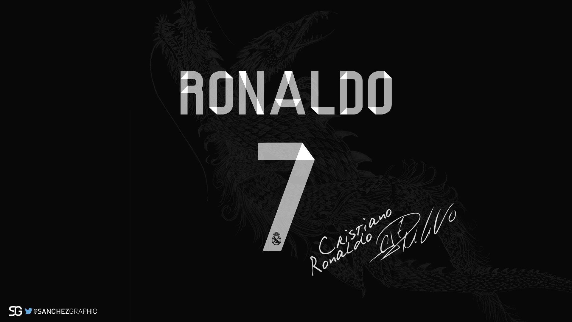 Cristiano Ronaldo, Sanchez Desing Wallpaper