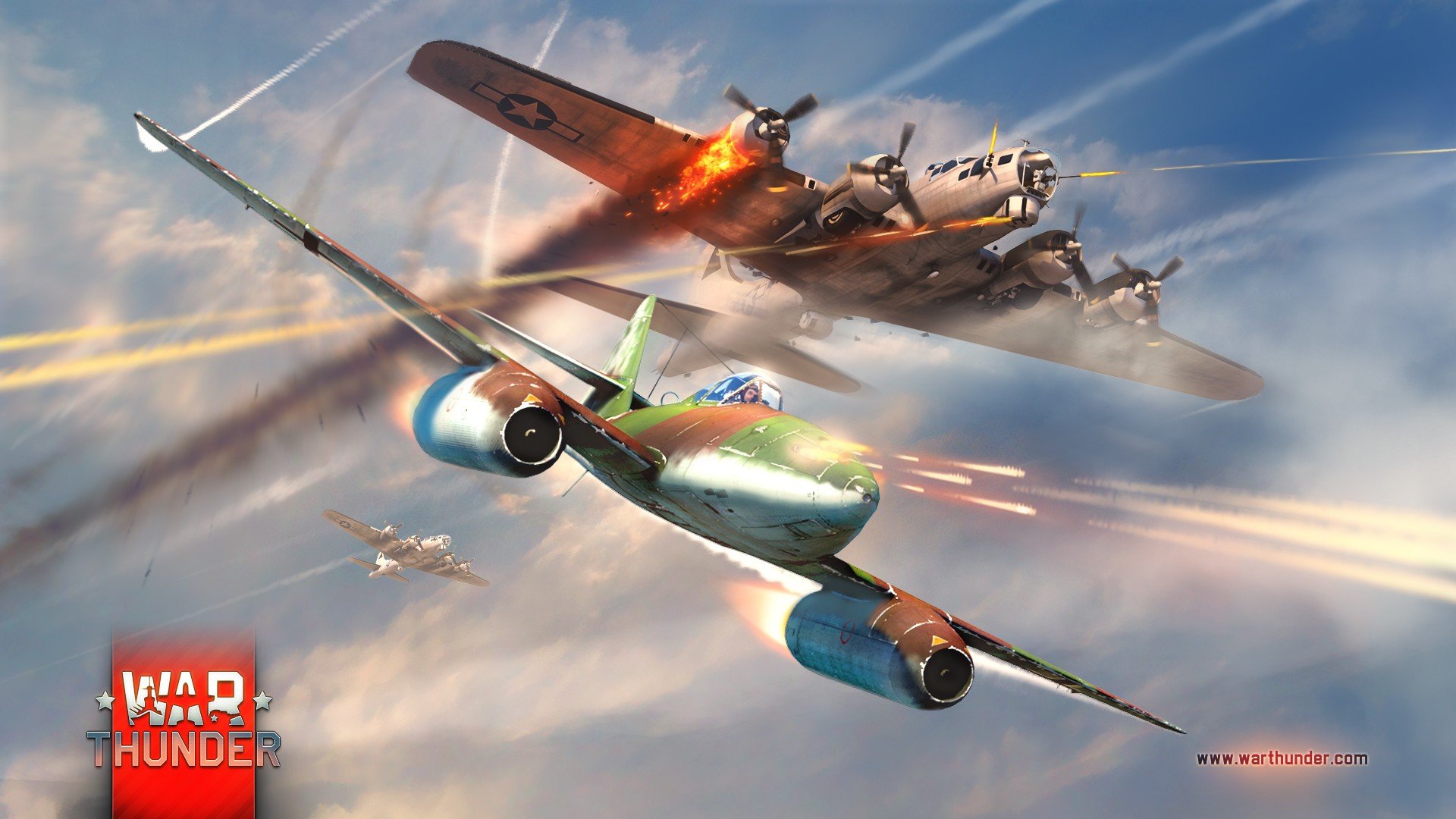 War Thunder, Gaijin Entertainment, Airplane, Boeing, B 29 super fortress, Me262, Meserschmitt Wallpaper