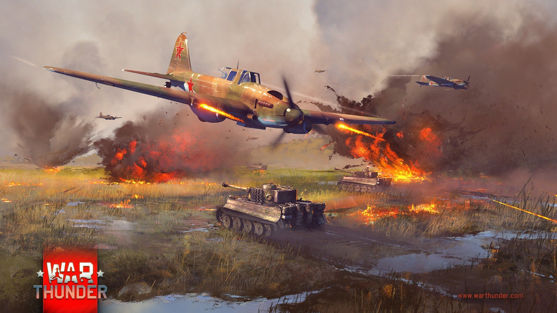 War Thunder, Gaijin Entertainment, Airplane, Tiger I, IL 2 Sturmovik Wallpaper