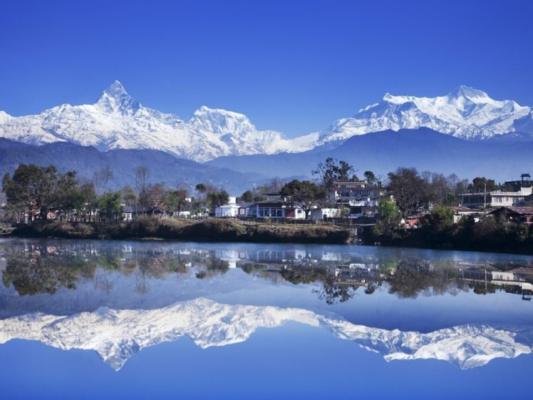 Nepal, Pokhara, Phewa Tal, Lake, Himalayas, Ghandruk, Mountains HD Wallpaper Desktop Background