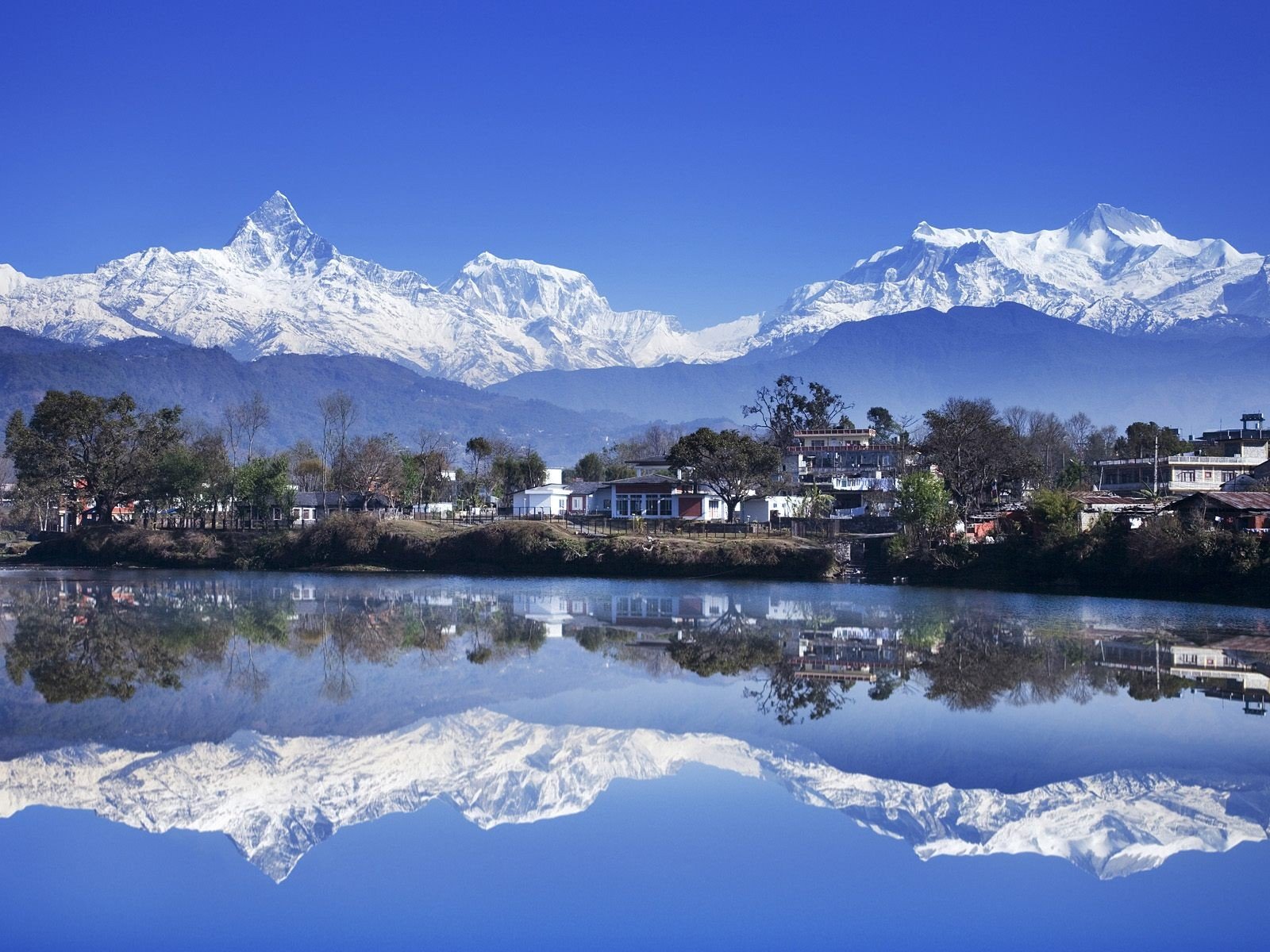 Nepal, Pokhara, Phewa Tal, Lake, Himalayas, Ghandruk, Mountains Wallpaper