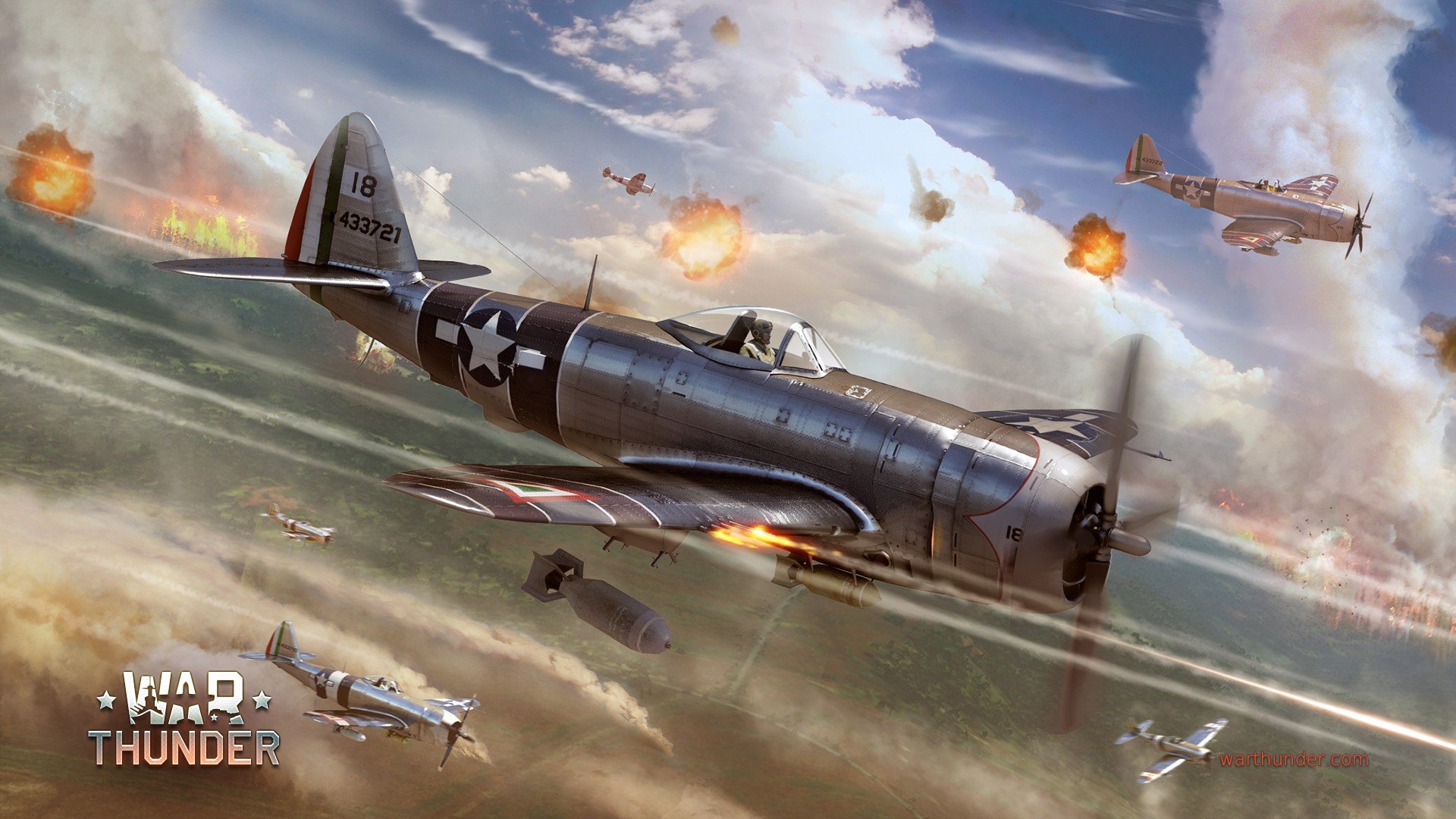 War Thunder, Airplane, Gaijin Entertainment, Republic P 47 Thunderbolt Wallpaper